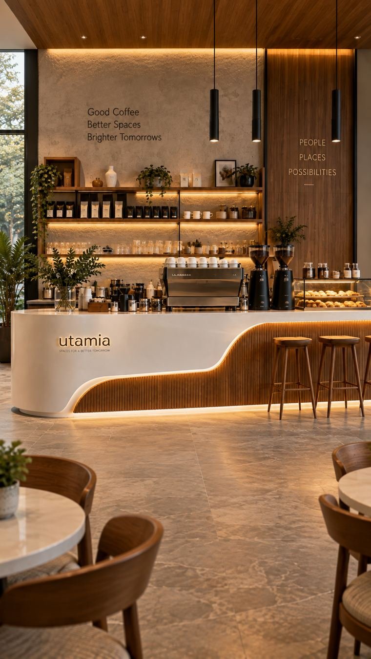 Comptoir de café à vague