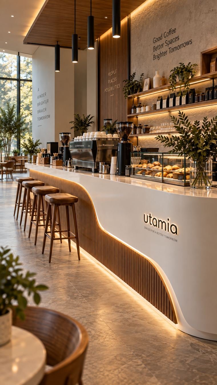 Comptoir de café en Corian