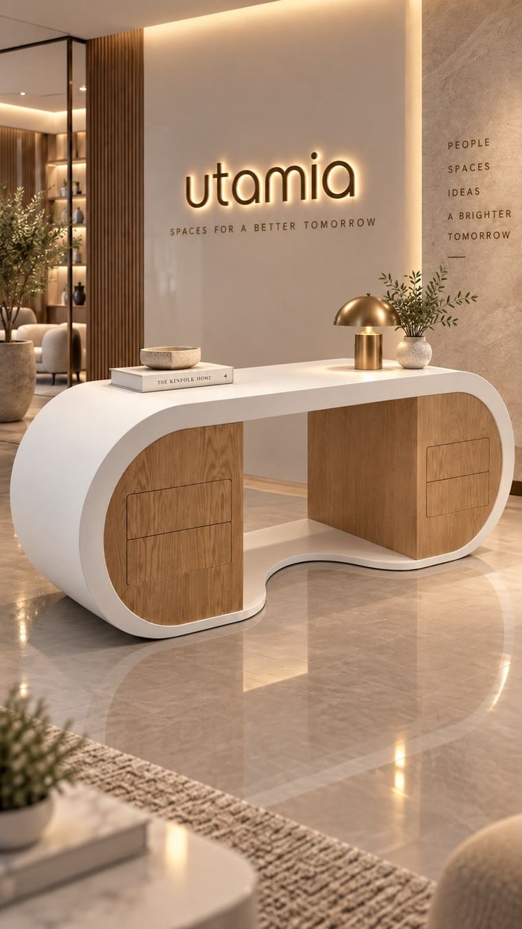 Mobilier en Corian et chêne