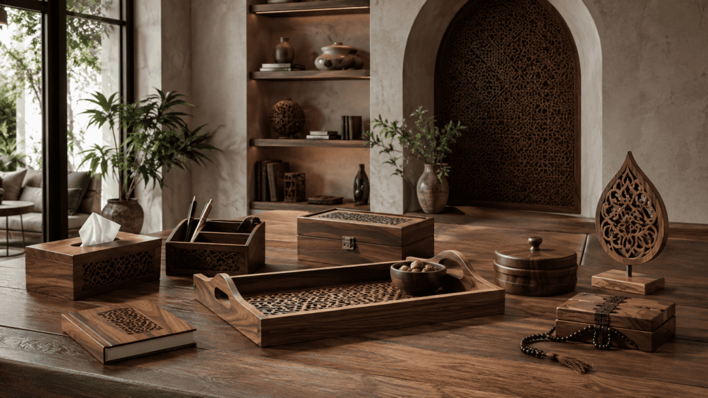 Plateau décoratif en bois UTAMIA