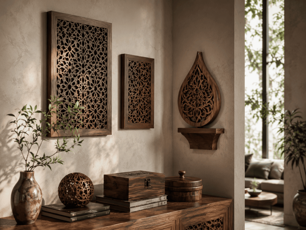 Décoration murale en bois conçue par UTAMIA