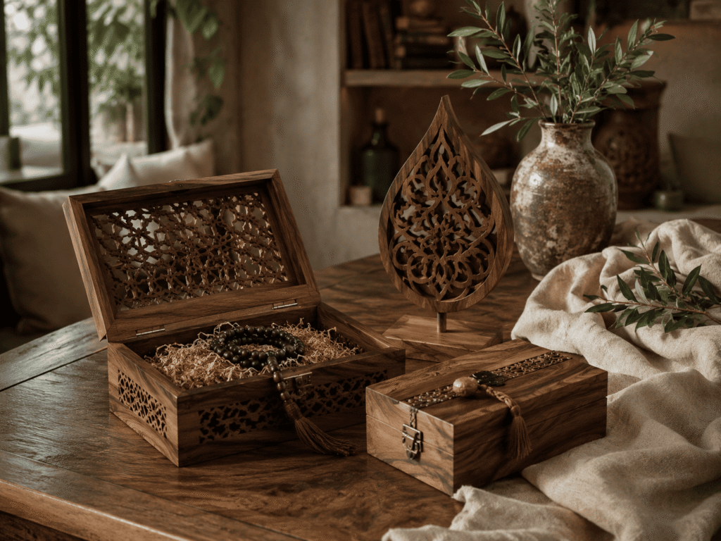 Boîte de rangement artisanale en bois