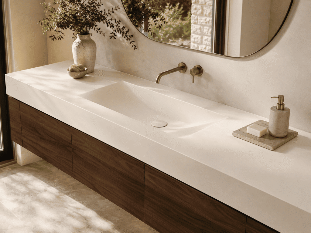 Vasque intégrée en Corian sur mesure