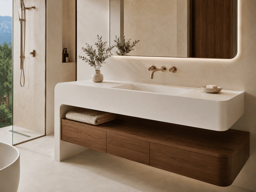 Meuble de salle de bain avec Corian