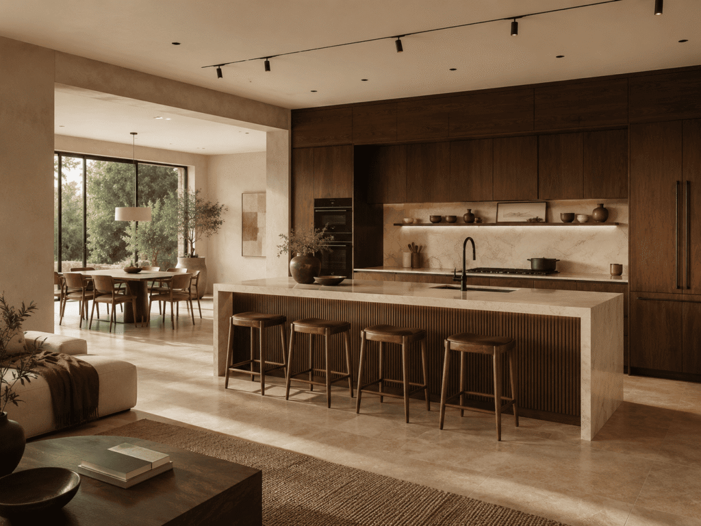 Cuisine sur mesure avec îlot central