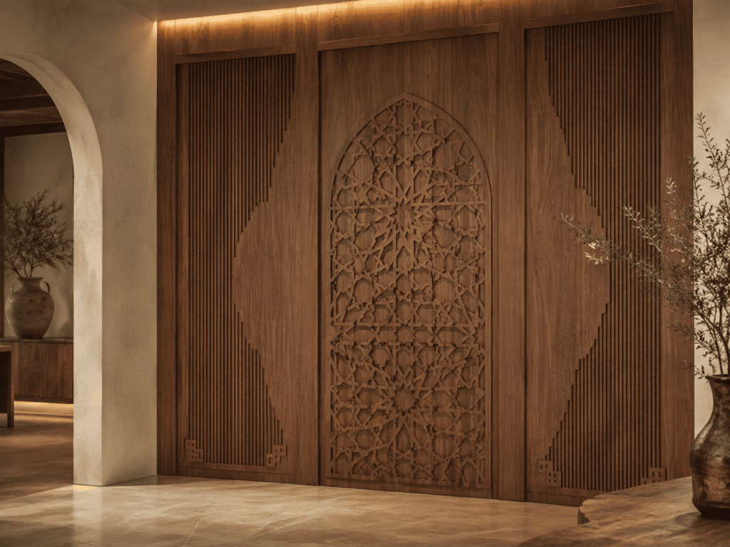 Porte décorative moderne en bois