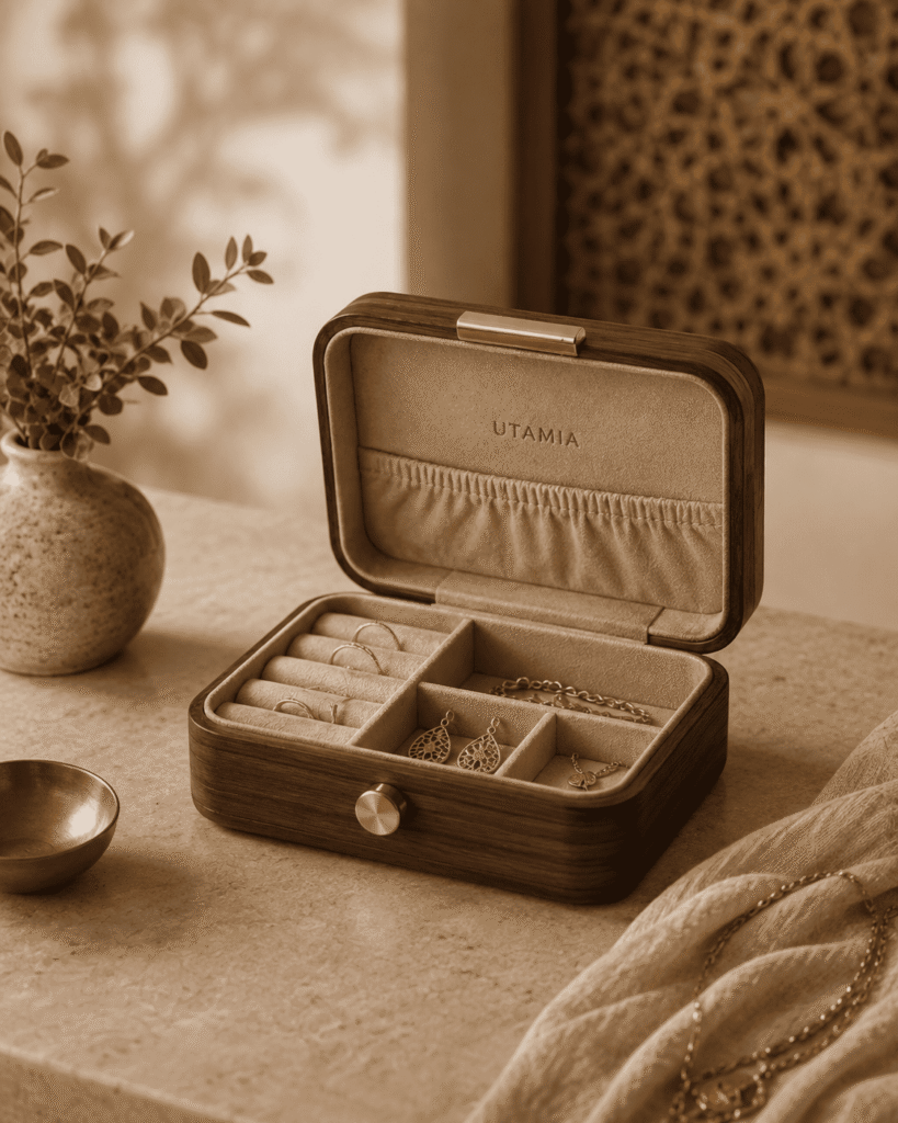 Petit écrin à bijoux en bois