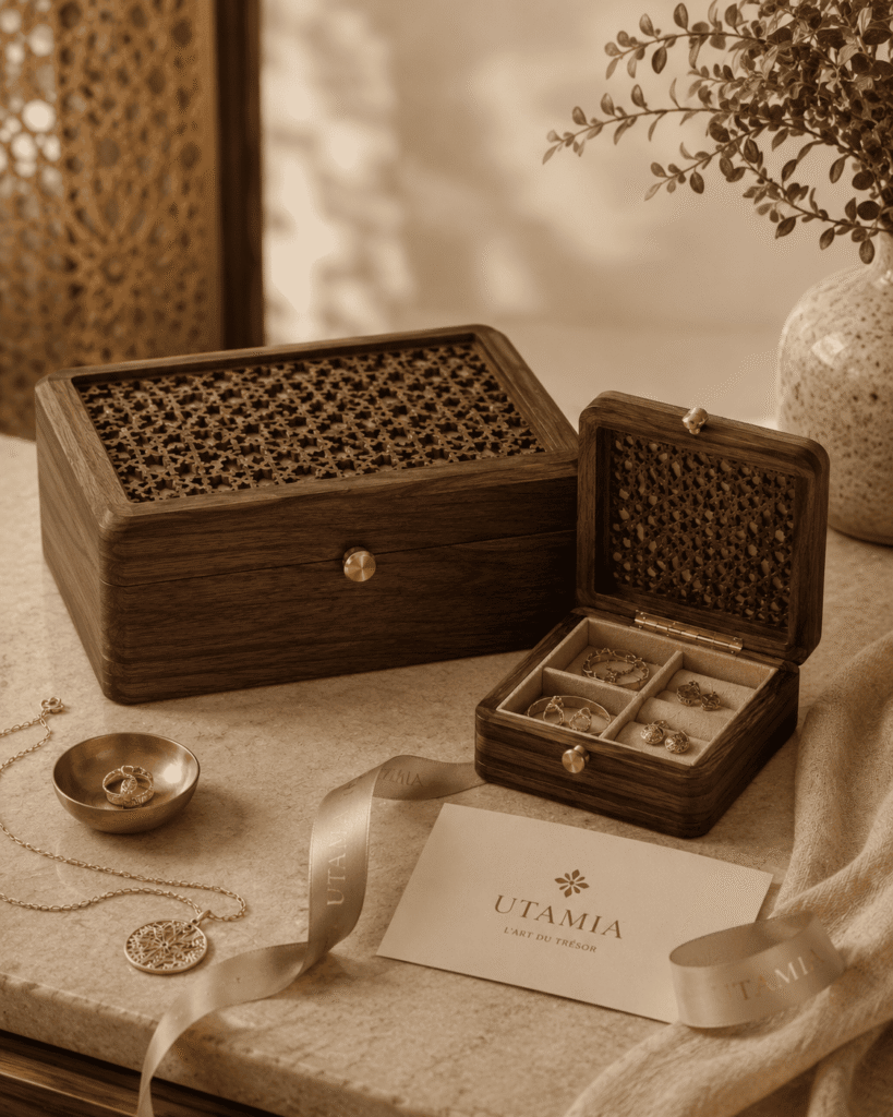 Coffret à bijoux classique en bois